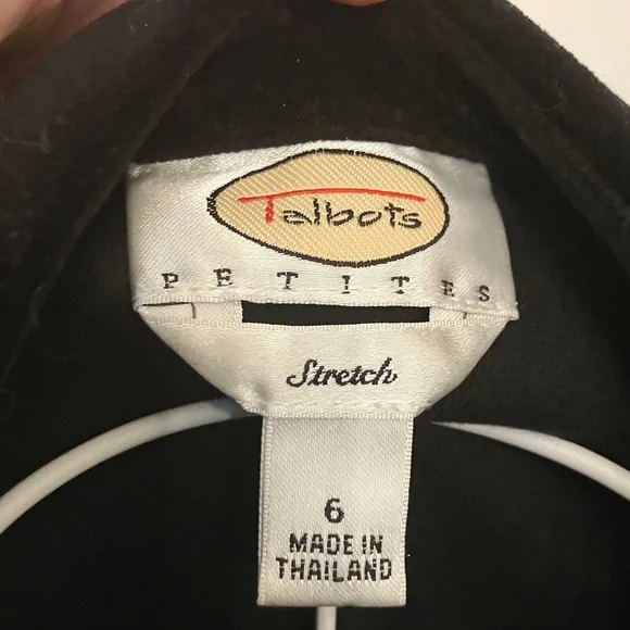 Vtg Y2K Talbots Classic Black Button-Up Velvet Blazer Jacket sz 6P - Picture 2 of 5